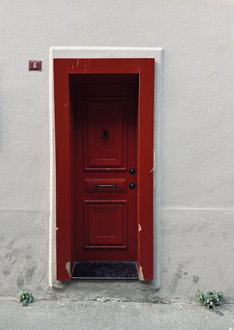 Open red door